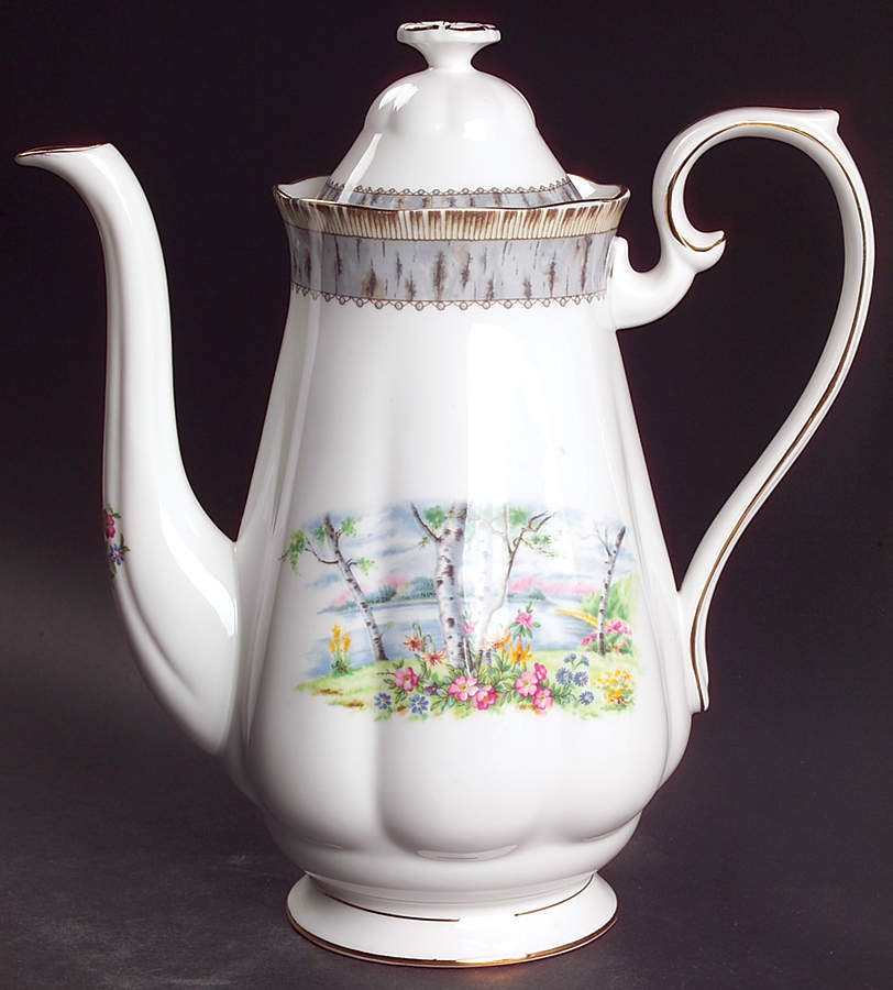 Silver Birch Coffee Pot & Lid by Royal Albert-1