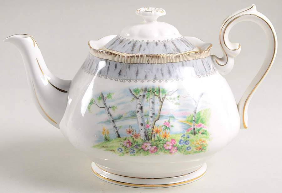 Silver Birch Teapot & Lid by Royal Albert-1