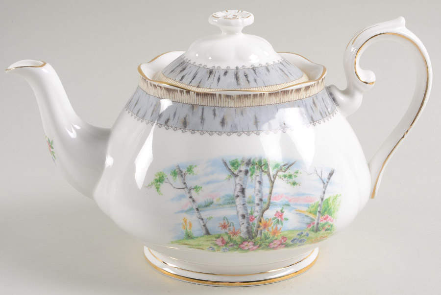 Silver Birch Teapot & Lid by Royal Albert-1