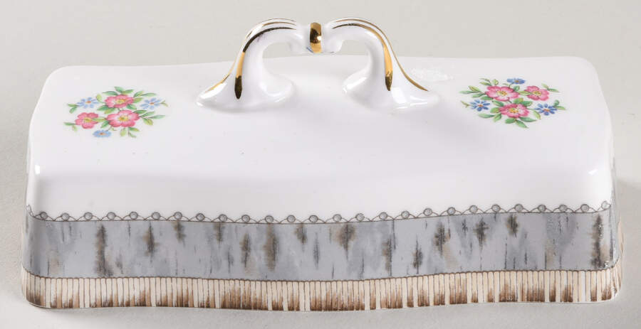 Silver Birch Lid for 1/4 Lb Butter by Royal Albert-1
