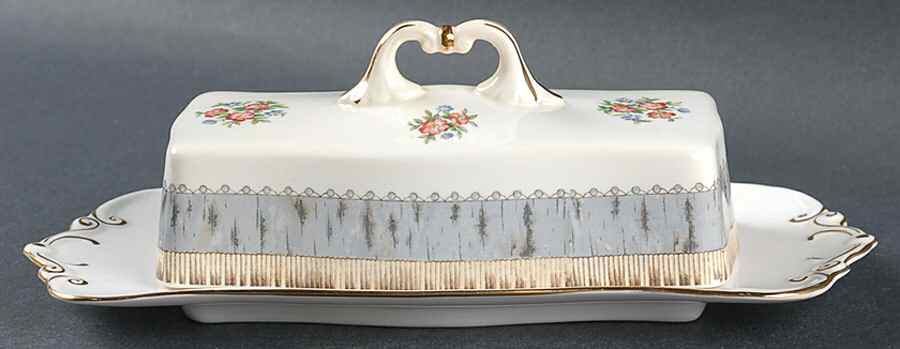 Silver Birch 1/4 Lb Covered Butter by Royal Albert-1
