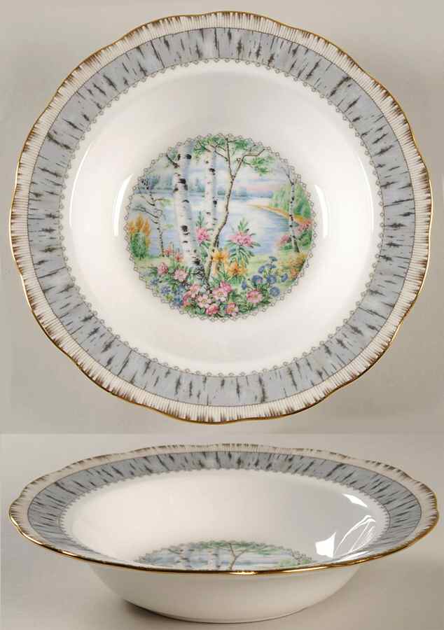 Silver Birch Rim Soup Bowl by Royal Albert-1