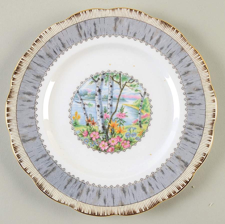 Silver Birch Dessert/Pie Plate by Royal Albert-1