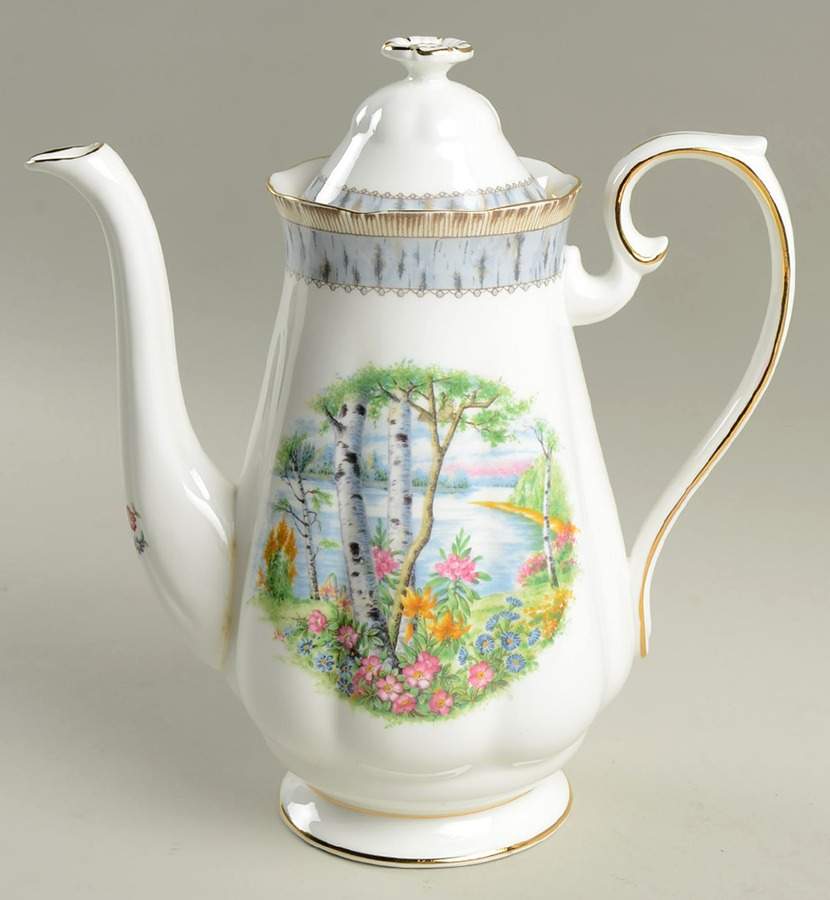 Silver Birch Coffee Pot & Lid by Royal Albert-1