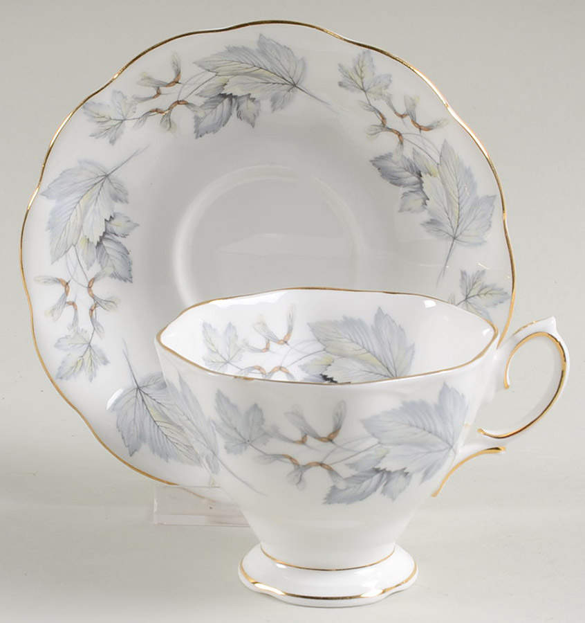 Silver Maple Footed Cup & Saucer Set by Royal Albert-1