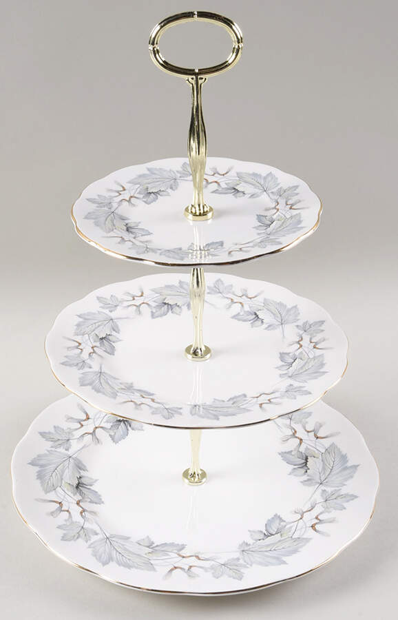 Silver Maple 13 7/8"-14 1/4" 3-Tiered Serving Tray(DP,SP,BB) HC by Royal Albert-1
