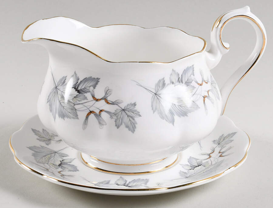 Silver Maple Gravy Boat & Underplate by Royal Albert-1