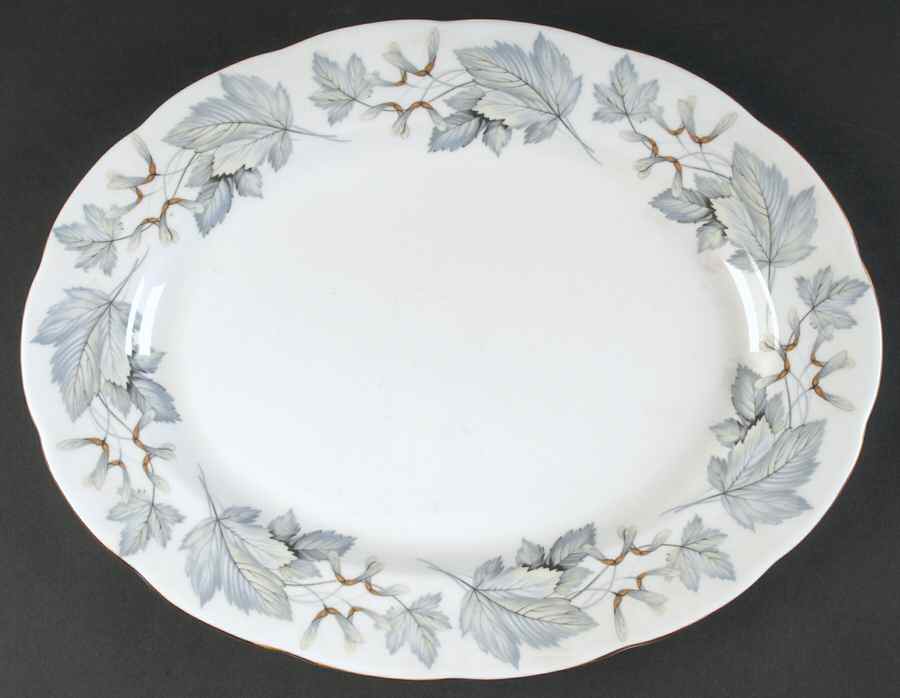Silver Maple 13" Oval Serving Platter by Royal Albert-1