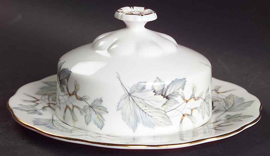 Silver Maple Round Covered Butter (Uses Bread & Butter Plate) by Royal Albert-1