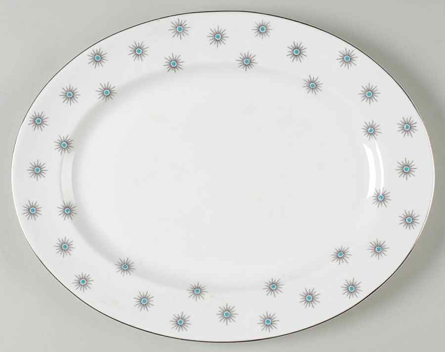 Star of Eve (Platinum Trim) 12" Oval Serving Platter by Royal Albert-1