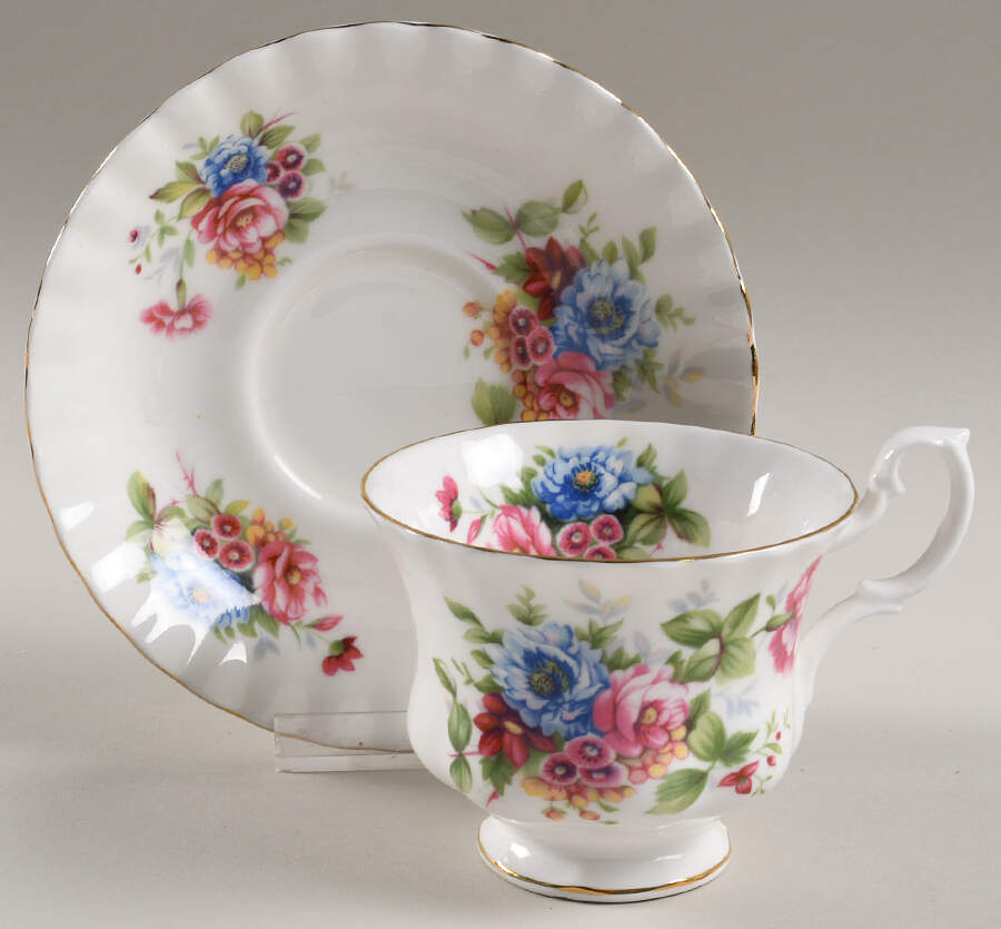Summertime Series Footed Cup & Saucer Set by Royal Albert-1
