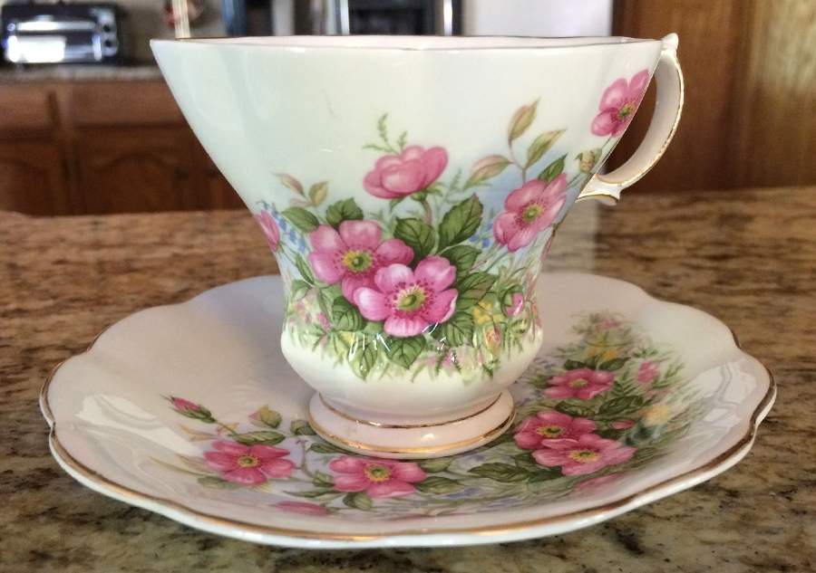 Sunnyside Series (Hampton Shape) Footed Cup & Saucer Set by Royal Albert-1