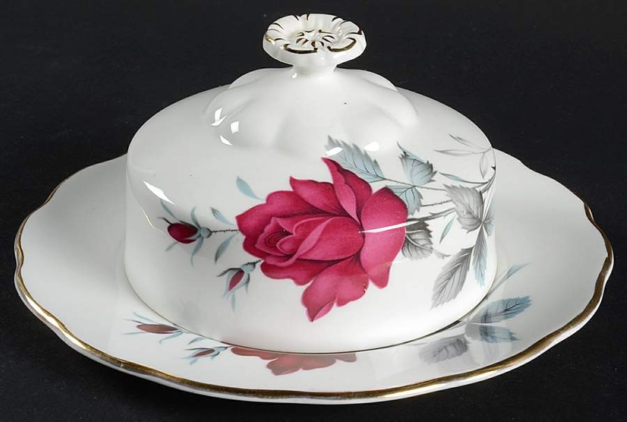 Sweet Romance Round Covered Butter (Uses Bread & Butter Plate) by Royal Albert-1