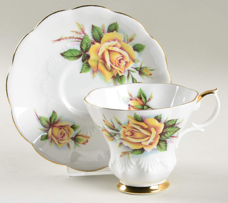 Sweetheart Roses Series Footed Cup & Saucer Set by Royal Albert-1