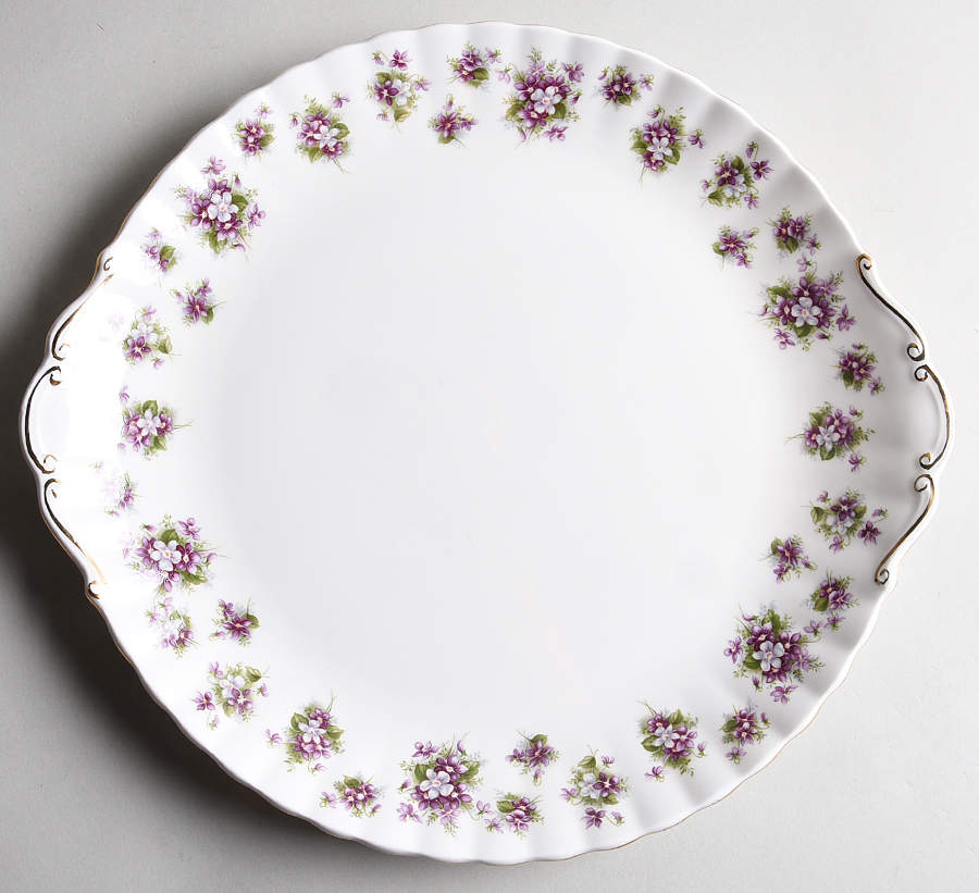 Sweet Violets Handled Cake Plate by Royal Albert-1