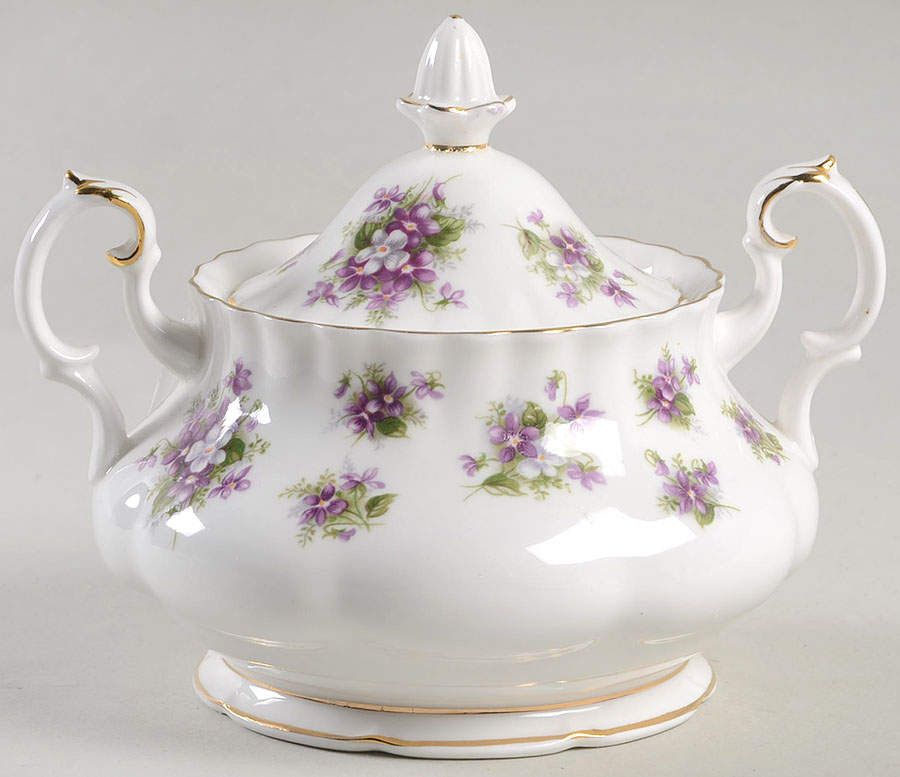 Sweet Violets Sugar Bowl & Lid by Royal Albert-1