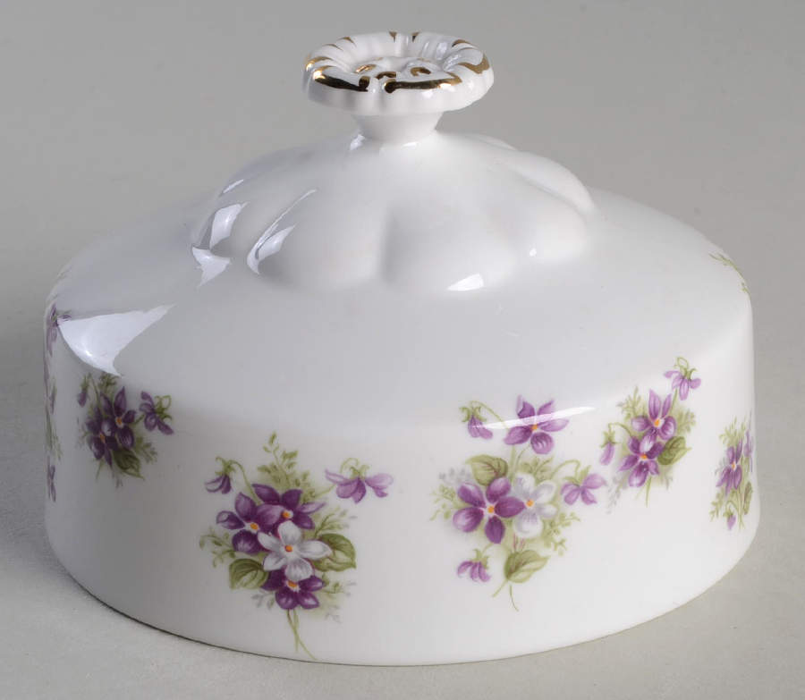 Sweet Violets Lid for Round Butter (Uses Bread & Butter Plate) by Royal Albert-1