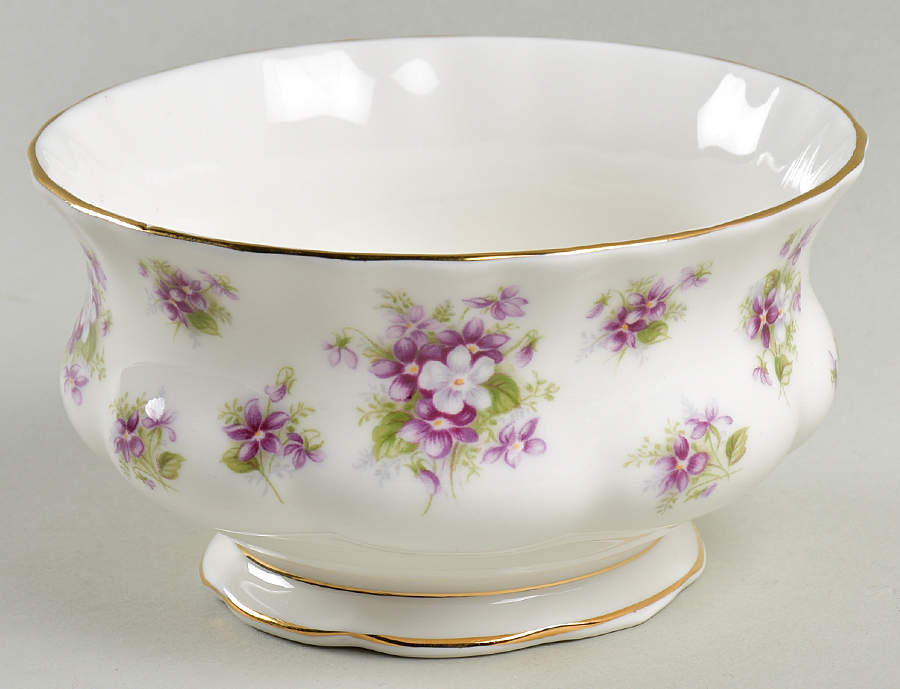 Sweet Violets Open Rice/Sugar Bowl by Royal Albert-1