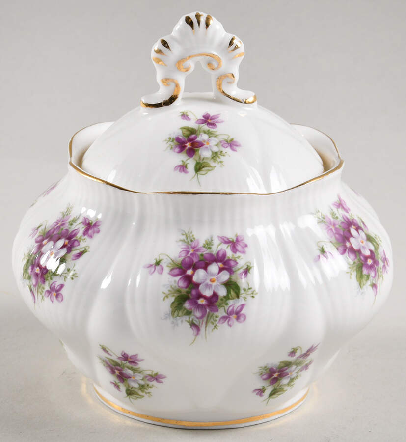 Sweet Violets Sugar Bowl & Lid by Royal Albert-1