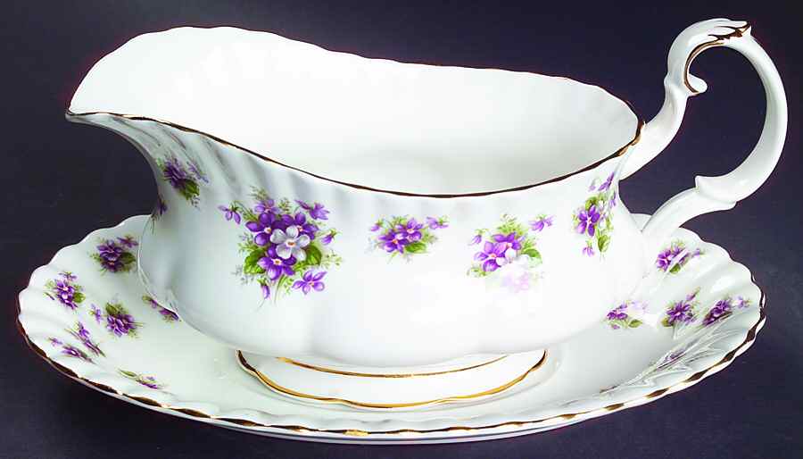 Sweet Violets Gravy Boat & Underplate by Royal Albert-1
