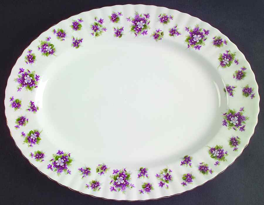 Sweet Violets 13" Oval Serving Platter by Royal Albert-1