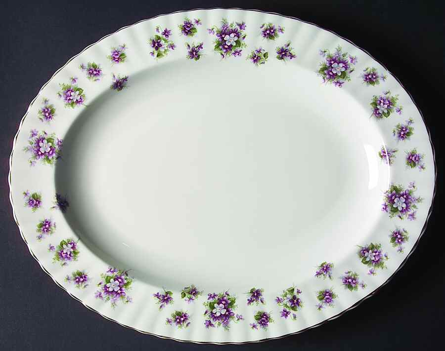 Sweet Violets 13" Oval Serving Platter by Royal Albert-1