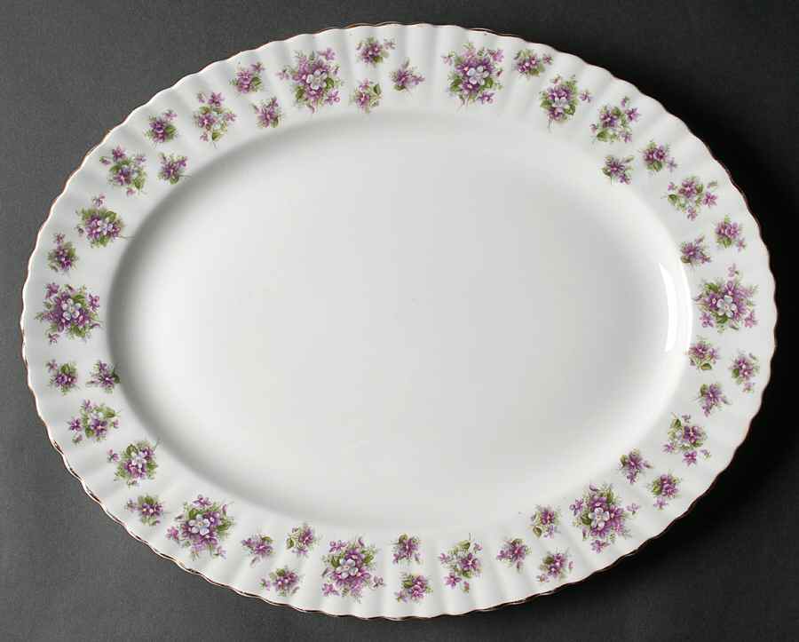 Sweet Violets 15" Oval Serving Platter by Royal Albert-1