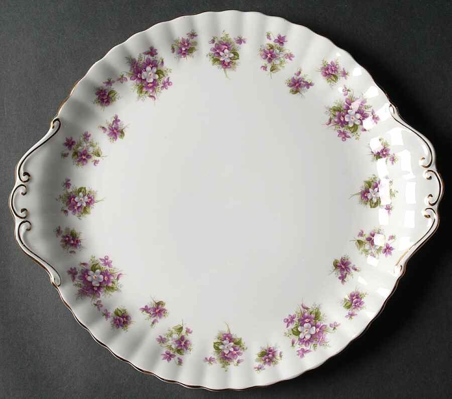 Sweet Violets Handled Cake Plate by Royal Albert-1