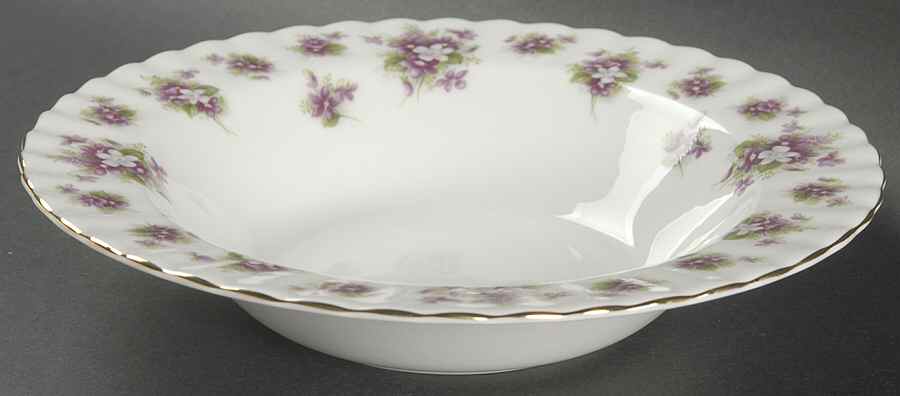 Sweet Violets Rim Soup Bowl by Royal Albert-1