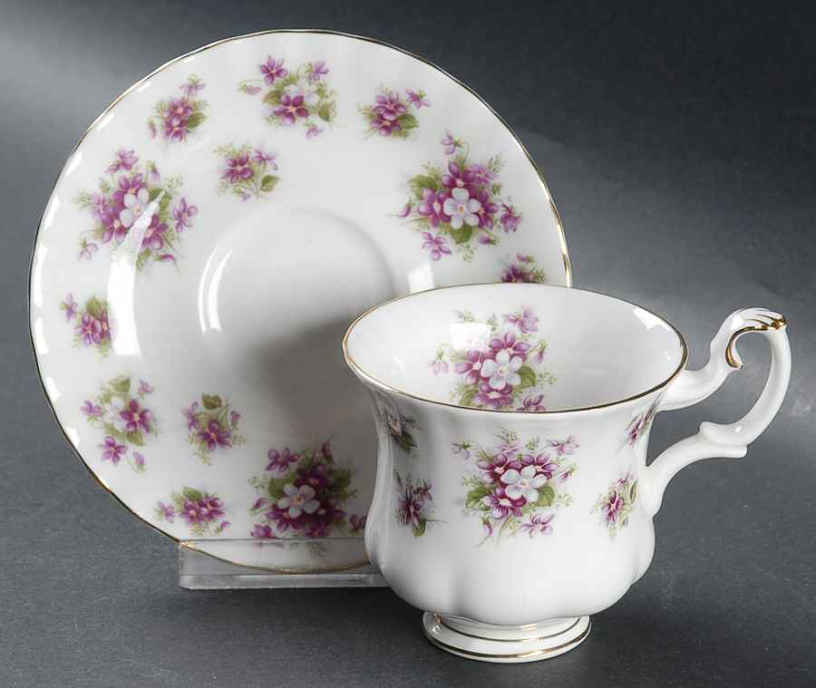 Sweet Violets Footed Demitasse Cup & Saucer Set by Royal Albert-1