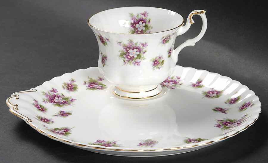 Sweet Violets Snack Plate & Cup Set by Royal Albert-1