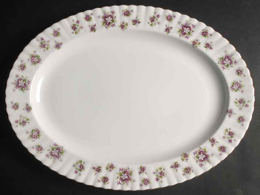 Sweet Violets 16" Oval Serving Platter by Royal Albert-1