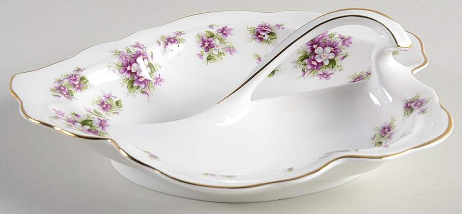 Sweet Violets Handled Leaf Dish by Royal Albert-1