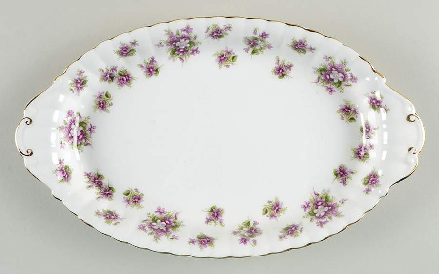 Sweet Violets Tray for Creamer & Sugar with Lid by Royal Albert-1