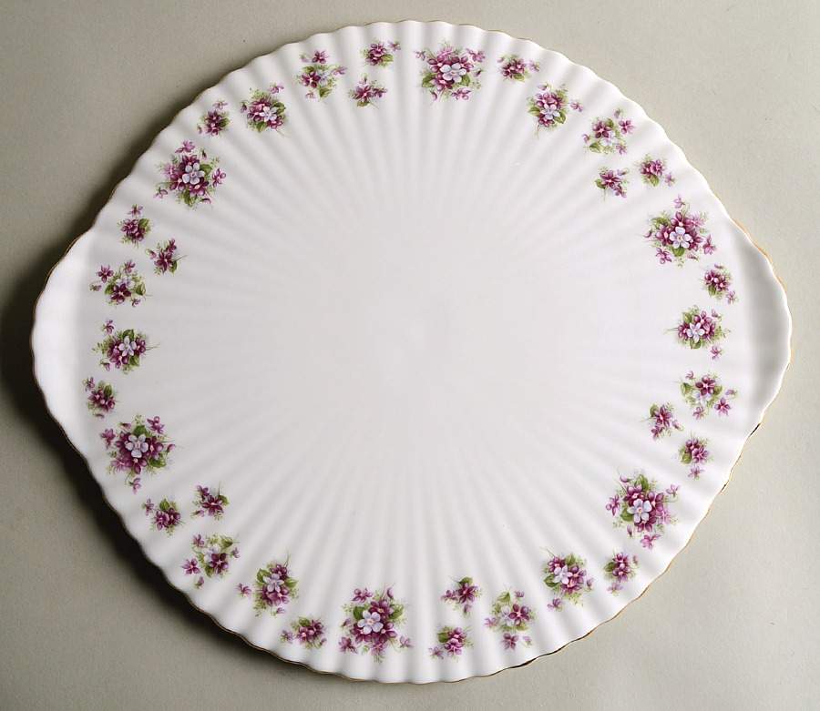 Sweet Violets Large Handled Cake Plate by Royal Albert-1