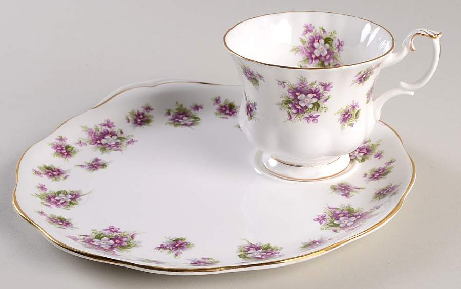 Sweet Violets Snack Plate & Cup Set by Royal Albert-1