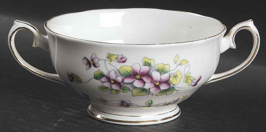 Sweet Violet Footed Cream Soup Bowl by Royal Albert-1