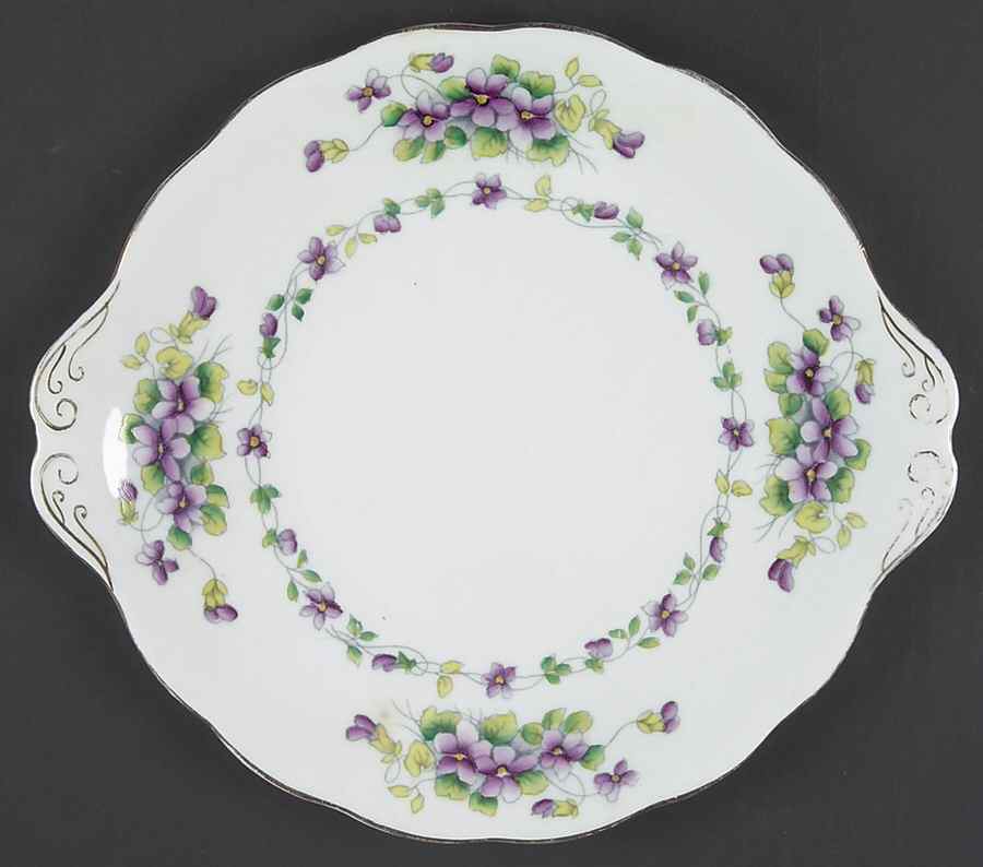 Sweet Violet Handled Cake Plate by Royal Albert-1