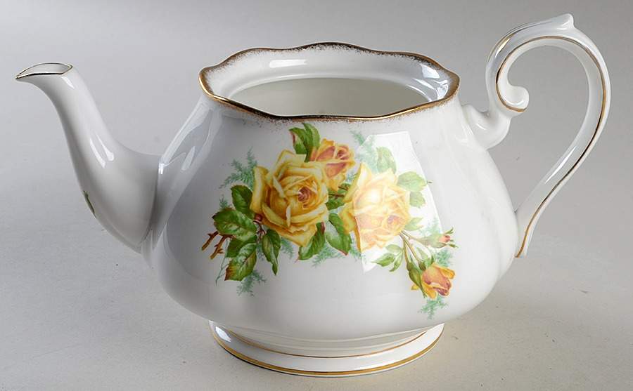 Tea Rose Yellow Teapot No Lid by Royal Albert-1