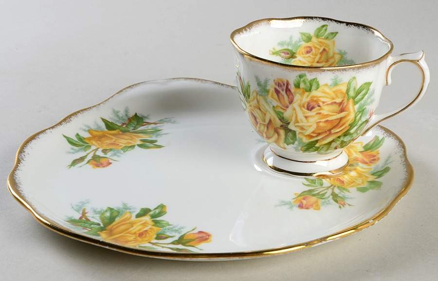 Tea Rose Yellow Snack Plate & Cup Set by Royal Albert-1