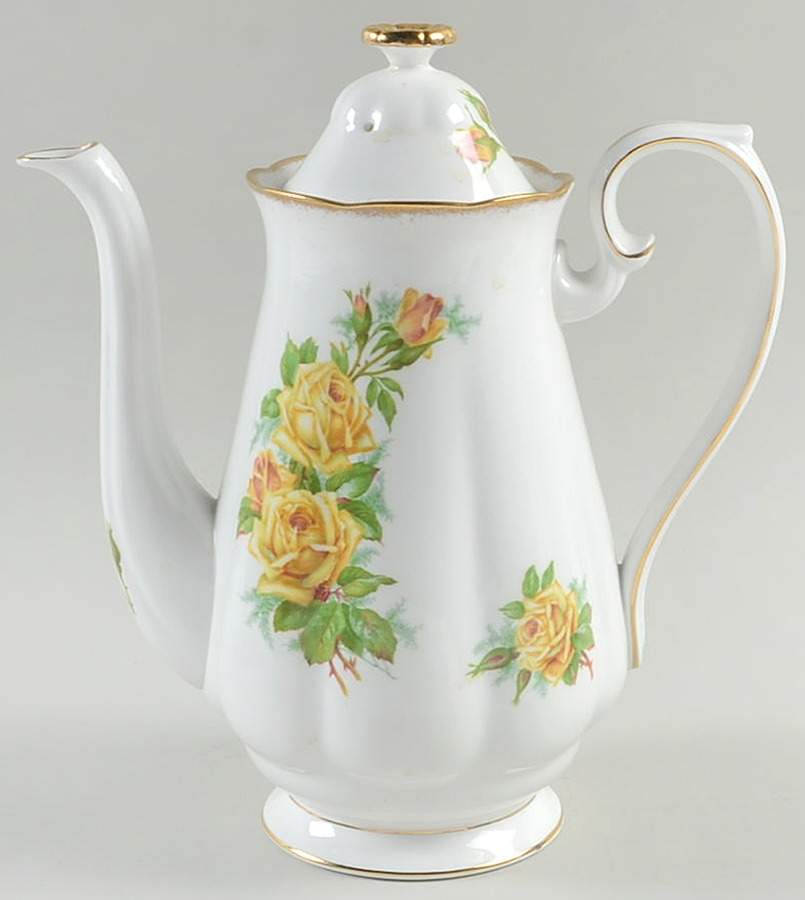 Tea Rose Yellow Coffee Pot & Lid by Royal Albert-1