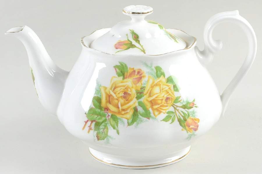Tea Rose Yellow Teapot & Lid by Royal Albert-1