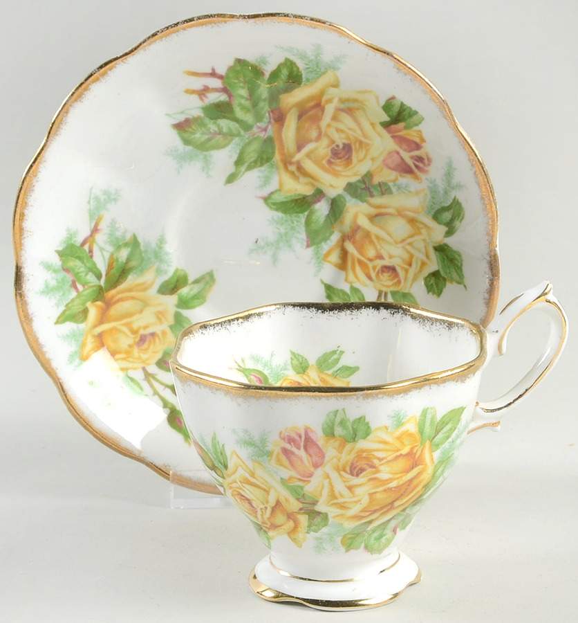 Tea Rose Yellow Footed Cup & Saucer Set by Royal Albert-1