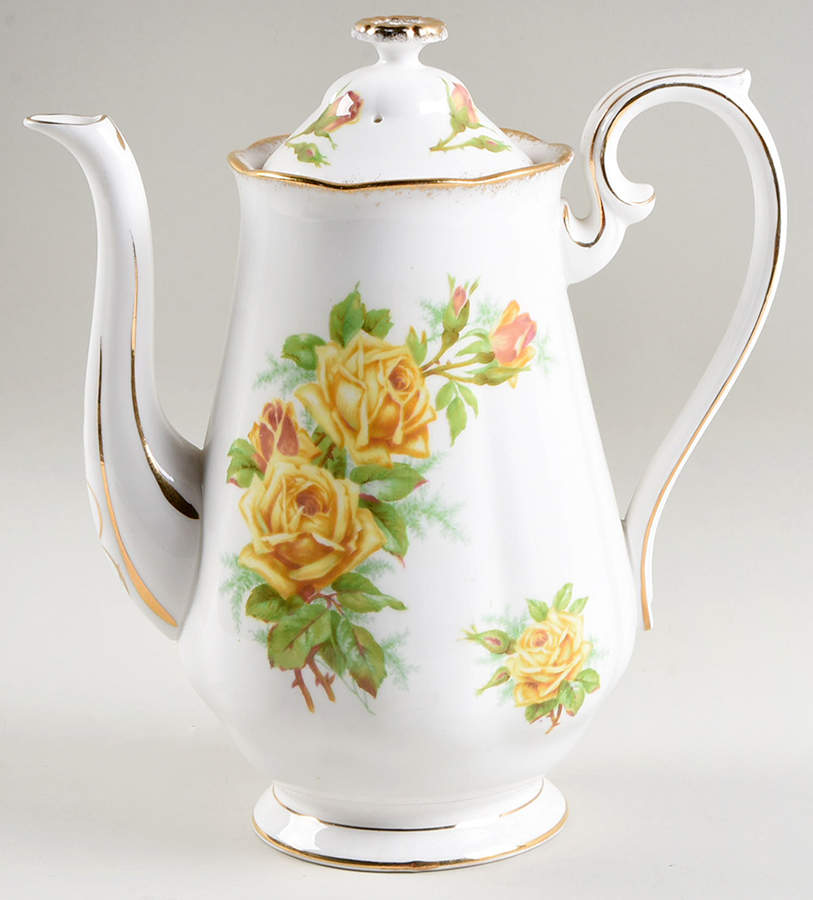 Tea Rose Yellow Coffee Pot & Lid by Royal Albert-1