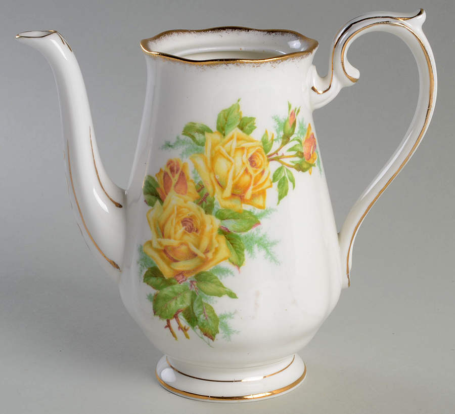 Tea Rose Yellow Mini Coffee Pot No Lid by Royal Albert-1