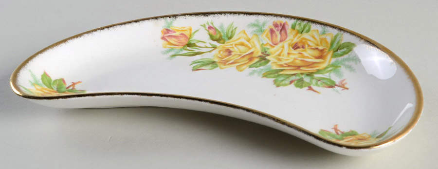 Tea Rose Yellow Crescent Salad Plate by Royal Albert-1