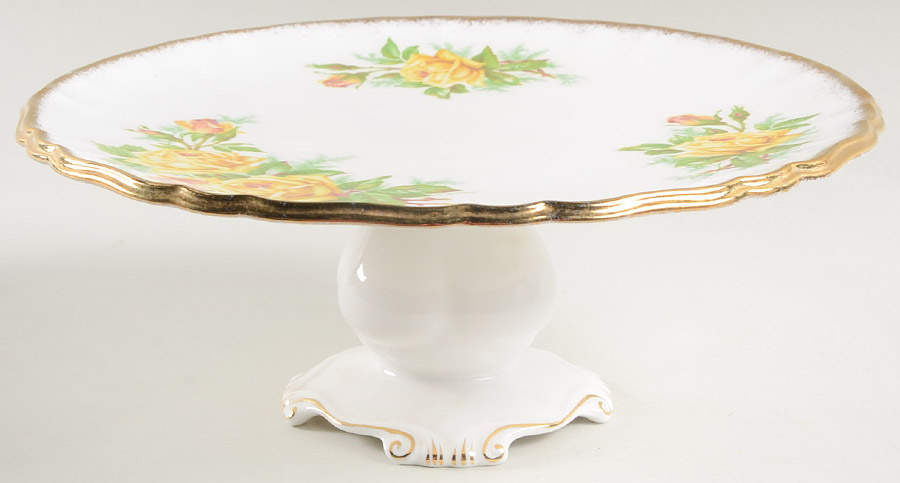 Tea Rose Yellow 9" Pedestal Cake Stand by Royal Albert-1