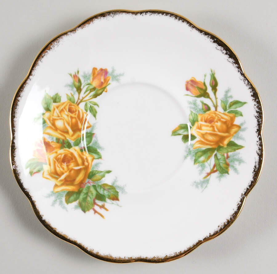 Tea Rose Yellow Saucer for Footed Cream Soup Bowl by Royal Albert-1