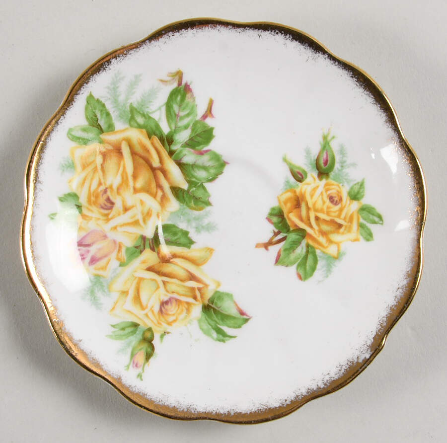 Tea Rose Yellow Saucer for Footed Demitasse Cup by Royal Albert-1