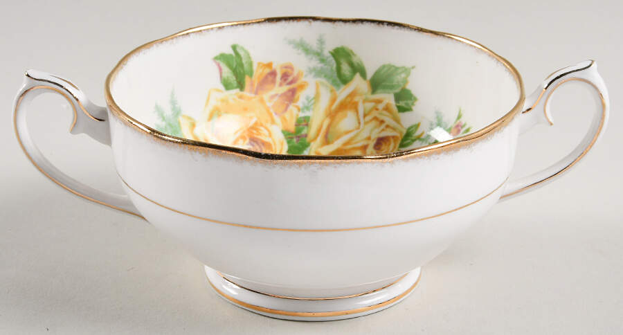 Tea Rose Yellow Footed Cream Soup Bowl by Royal Albert-1